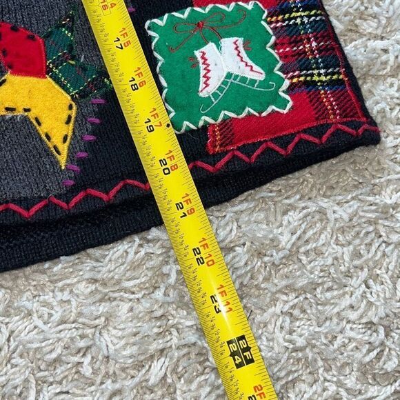 Design Originals Studio Joy Christmas Sweater Women's P/Medium Cardigan Elbow Pa - Picture 5 of 12